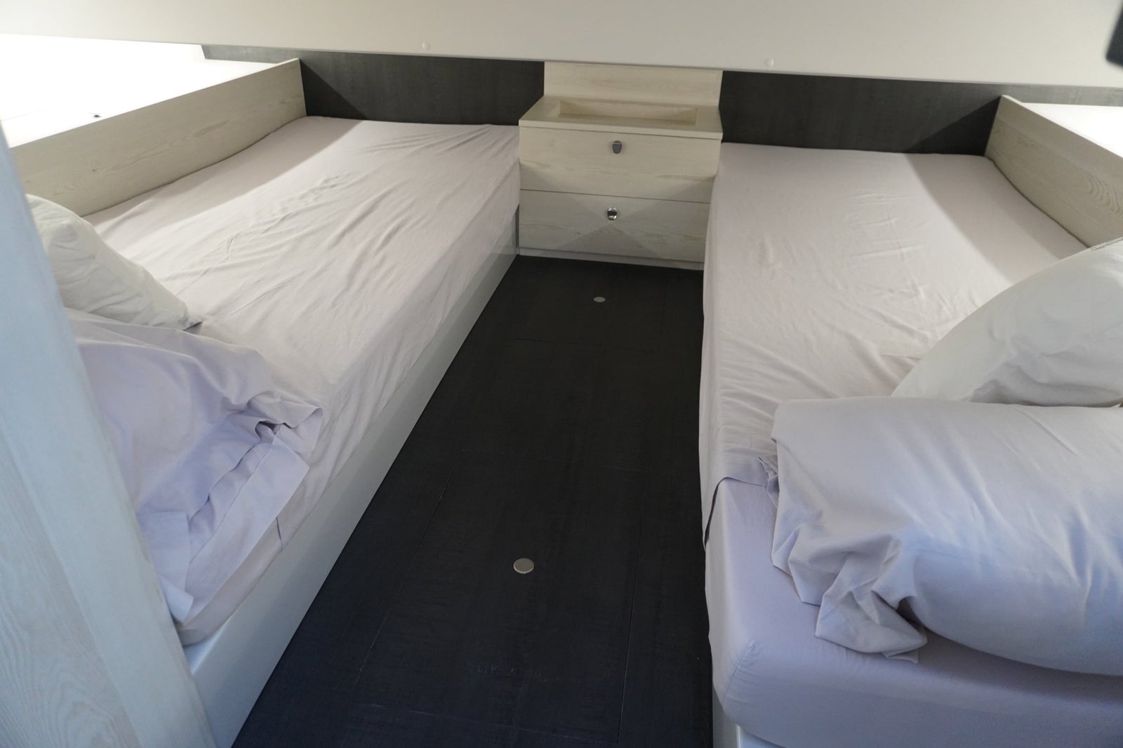 Twin aft guest berths in the Kumbra 36