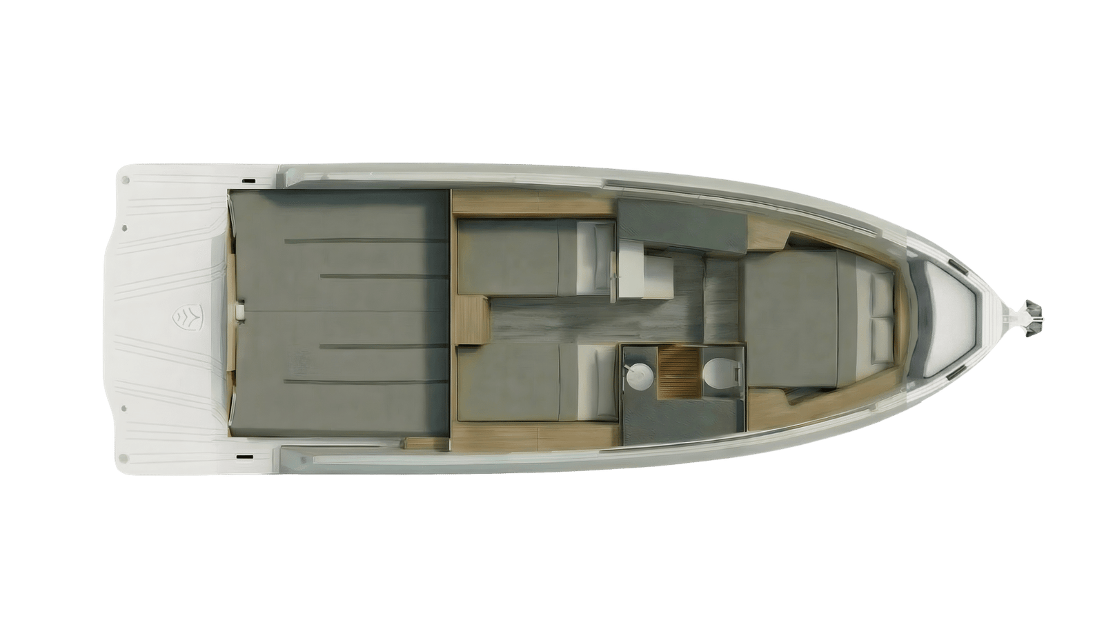 Top view of the Kumbra 36 interior arrangement